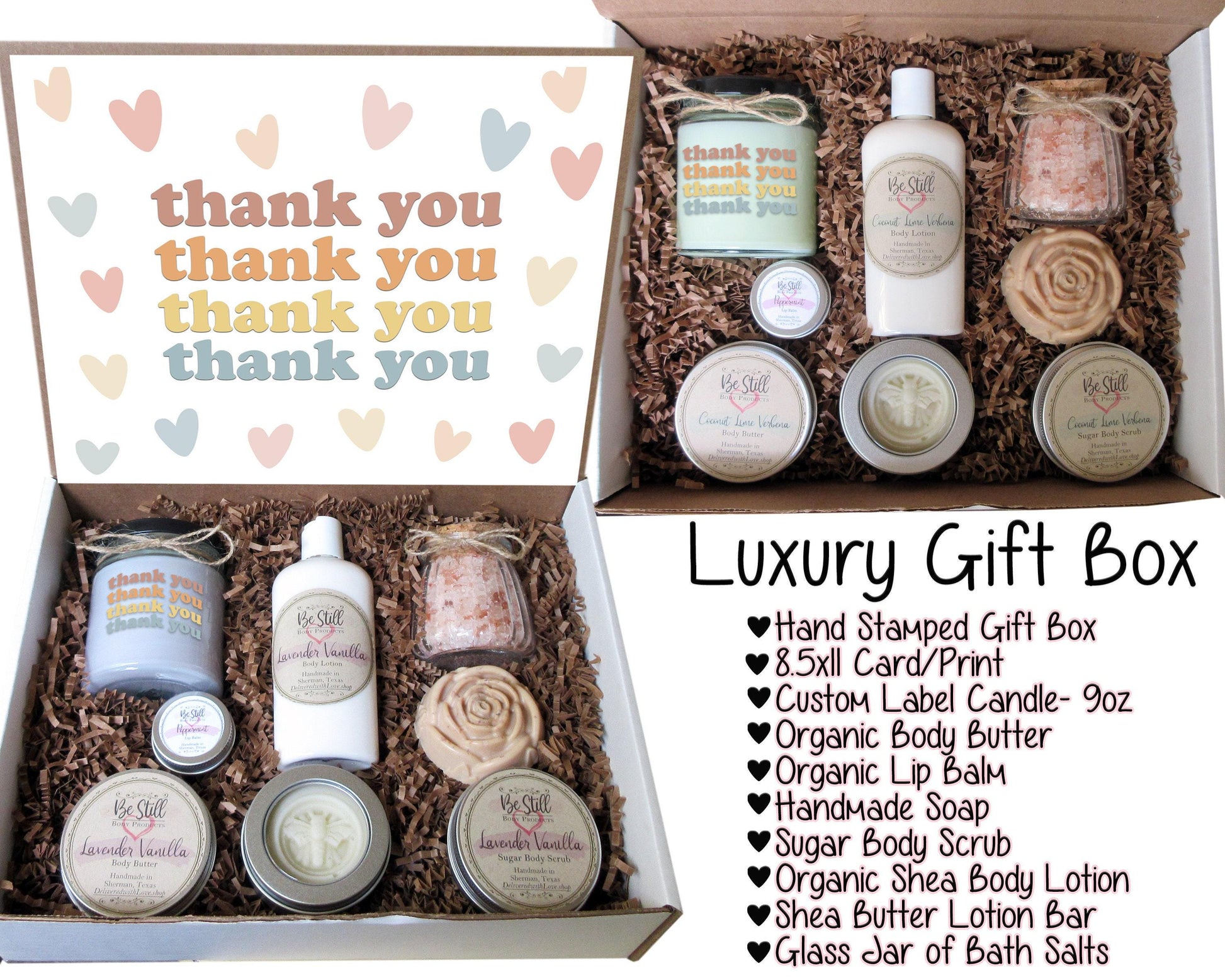 Thank You Gift Box | Self Care Gift Box | Thanks Care Package | Spa Gift Box | Retro Stacked | Appreciation Gift- Friend, Coworker, Customer