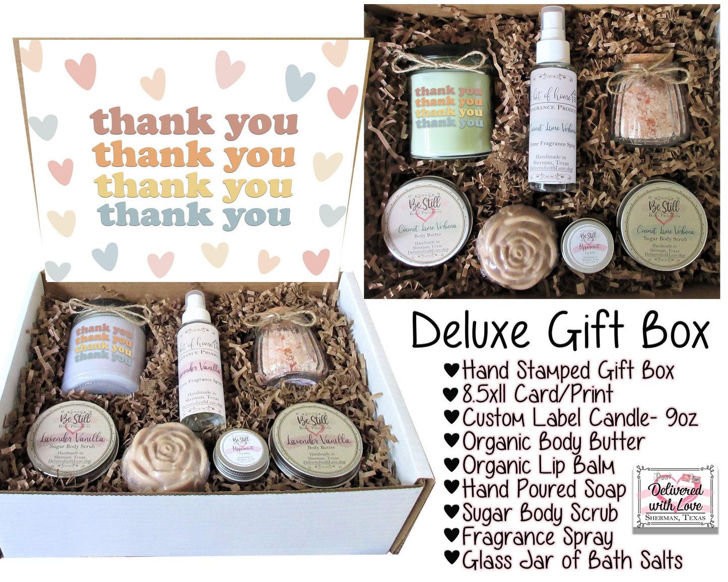 Thank You Gift Box | Self Care Gift Box | Thanks Care Package | Spa Gift Box | Retro Stacked | Appreciation Gift- Friend, Coworker, Customer