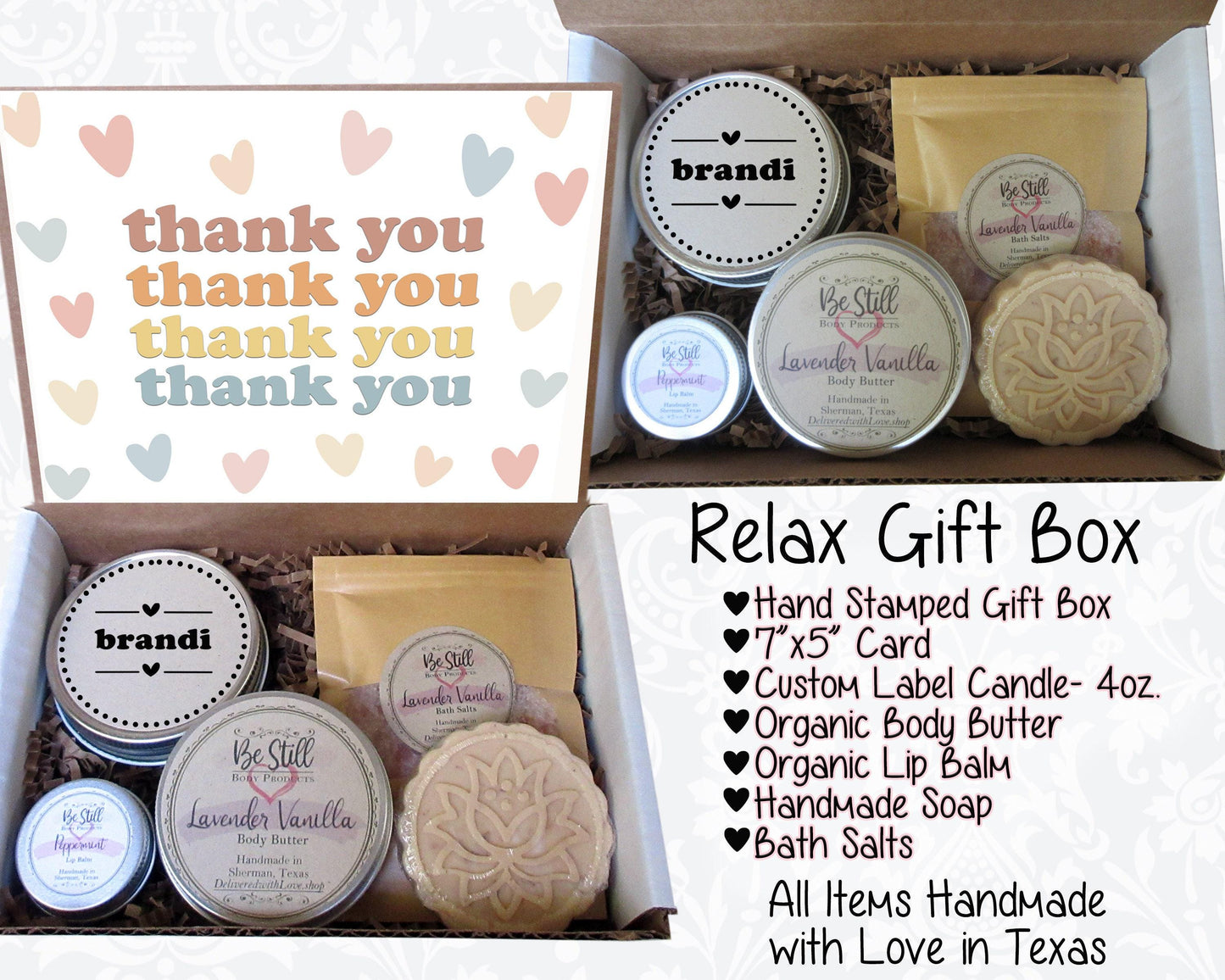 Thank You Gift Box | Self Care Gift Box | Thanks Care Package | Spa Gift Box | Retro Stacked | Appreciation Gift- Friend, Coworker, Customer