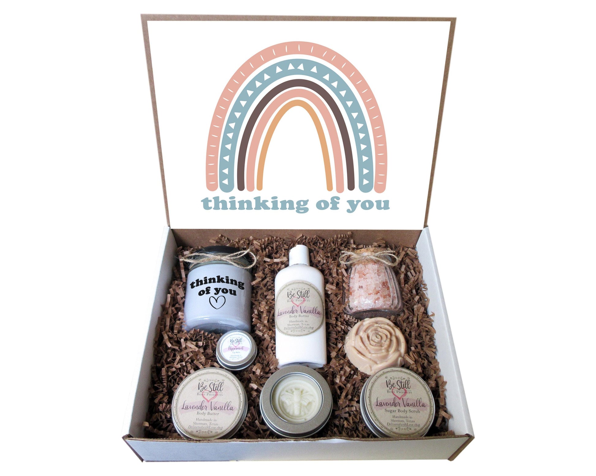 Thinking of You Care Package | Boho Gift Box| Self Care Gift Box | College Care Package | Miss You, Get Well, Sympathy, Injury, Surgery