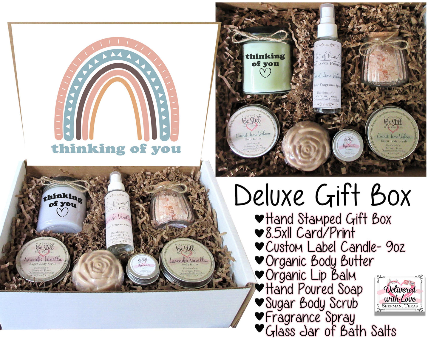 Thinking of You Care Package | Boho Gift Box| Self Care Gift Box | College Care Package | Miss You, Get Well, Sympathy, Injury, Surgery