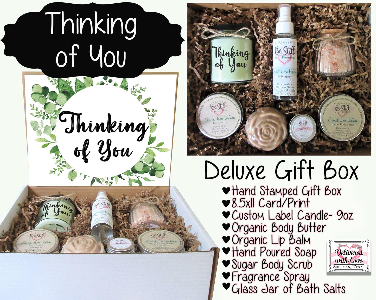 Thinking of You Gift Box | Care Package for Her | Self Care Gift Box | Encouragement, Get Well, Sympathy, Injury, Surgery, Breakup