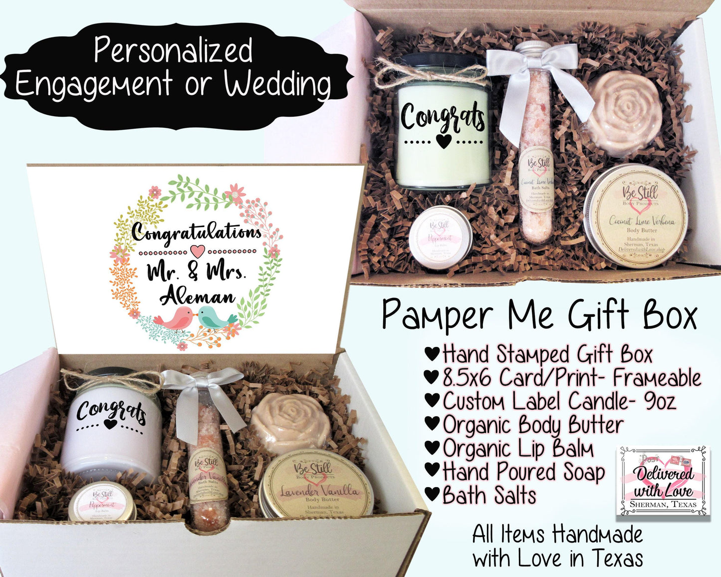 Wedding Gift Box | Bride Gift Box | Personalized Gifts | Self Care Gift Box | Care Package For Her | Engagement, Bridal Shower, Wedding