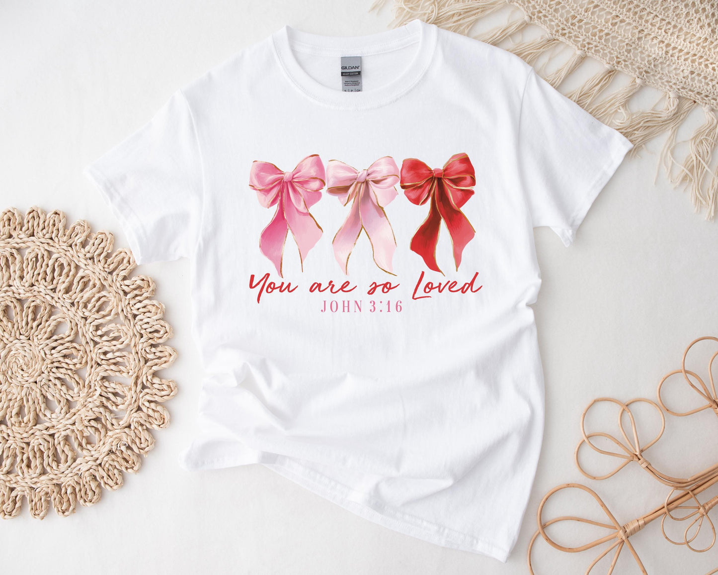 You Are Loved Gift Box, John 3 16, T-Shirt, Candle, Glass Can, Handmade Spa Items, Care Package for Her, Gift for Her