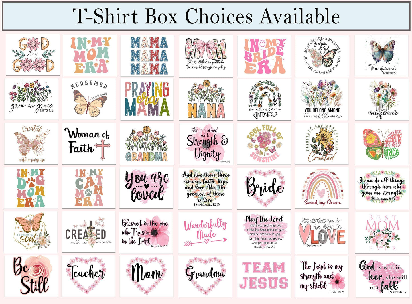 the shirt box choices available