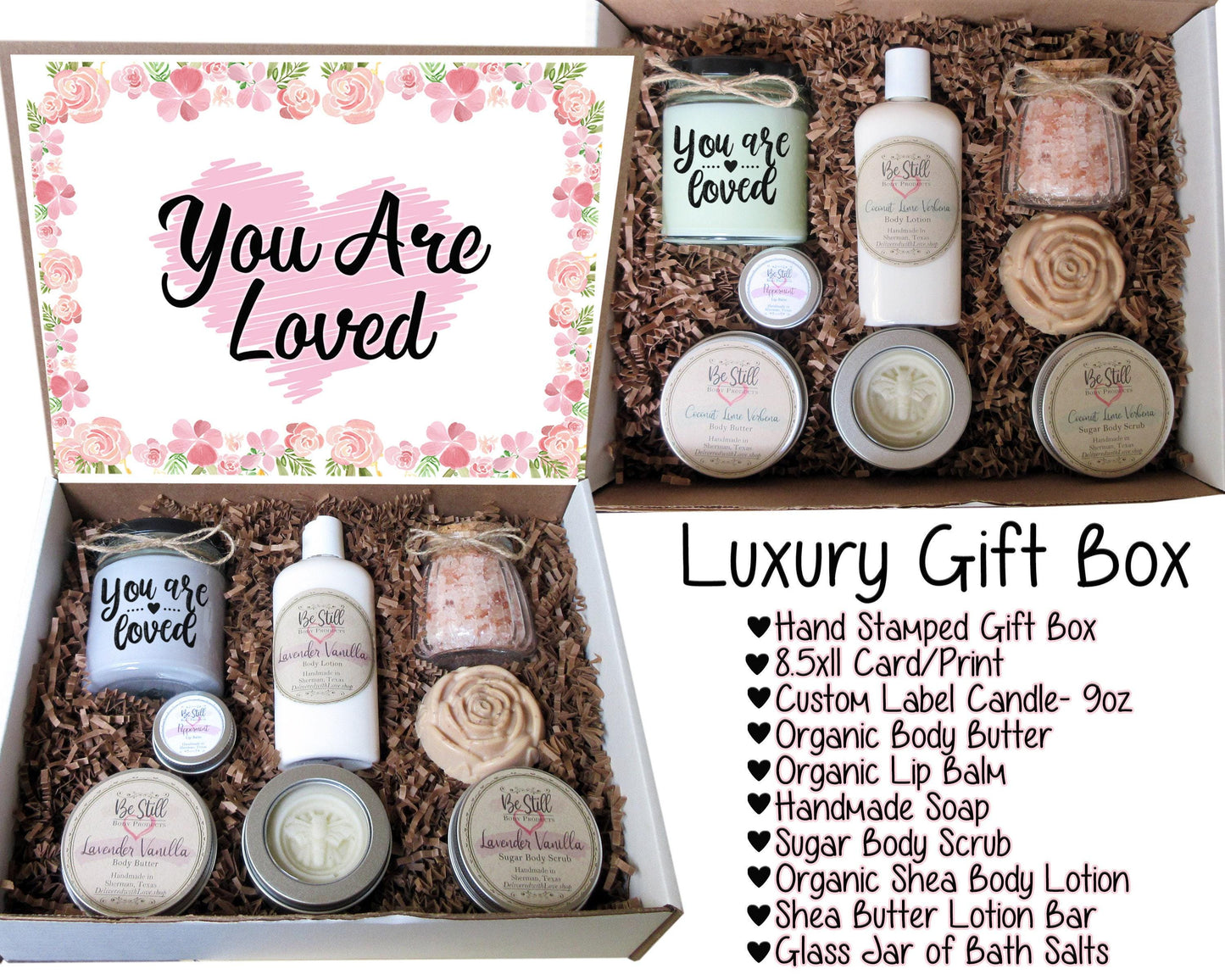 You Are Loved | Spa Gift Box | Self Care Gift Box | Care Package for Her| Gift Box for Friend, Daughter, Granddaughter, Niece, Girlfriend