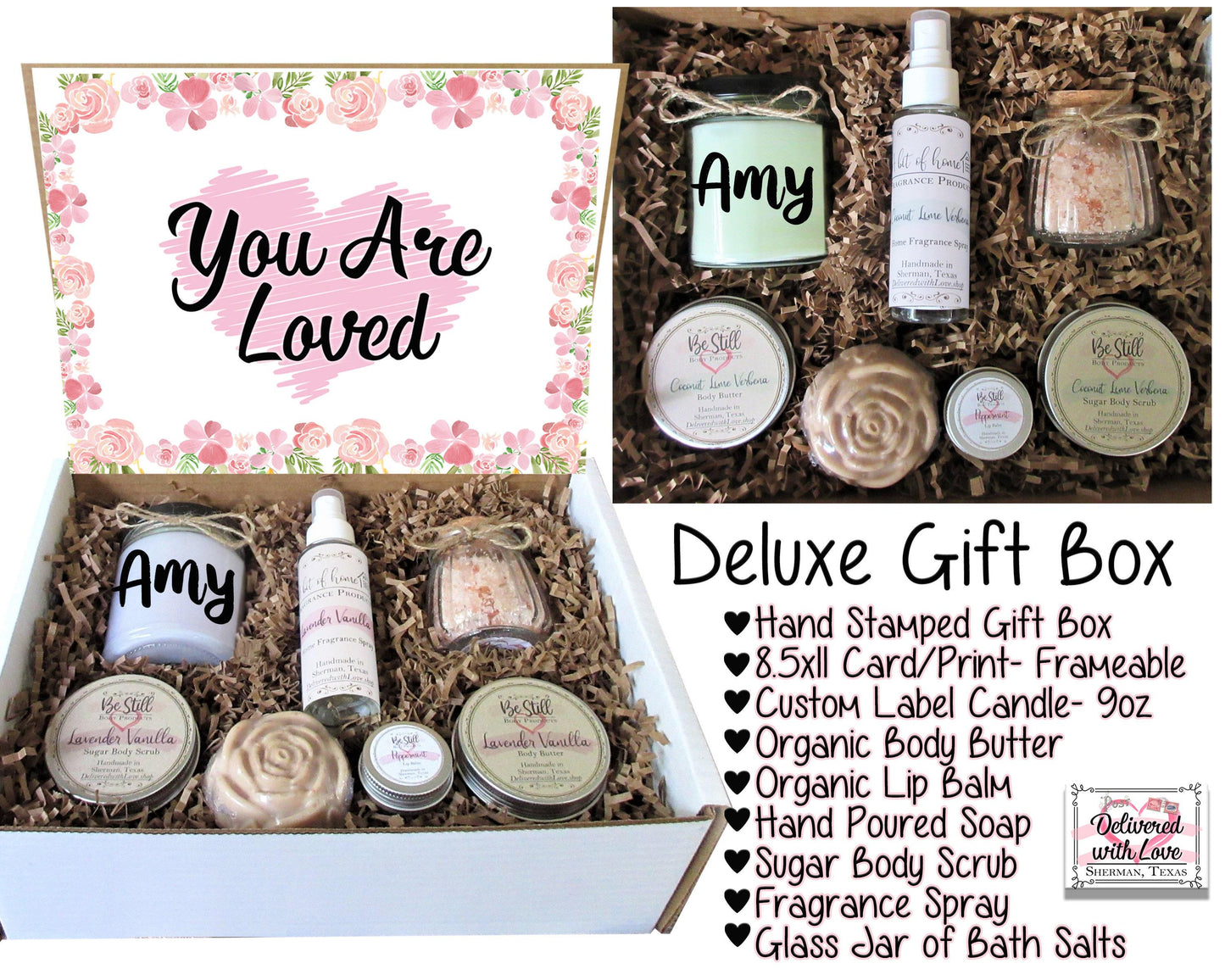 You Are Loved | Spa Gift Box | Self Care Gift Box | Care Package for Her| Gift Box for Friend, Daughter, Granddaughter, Niece, Girlfriend
