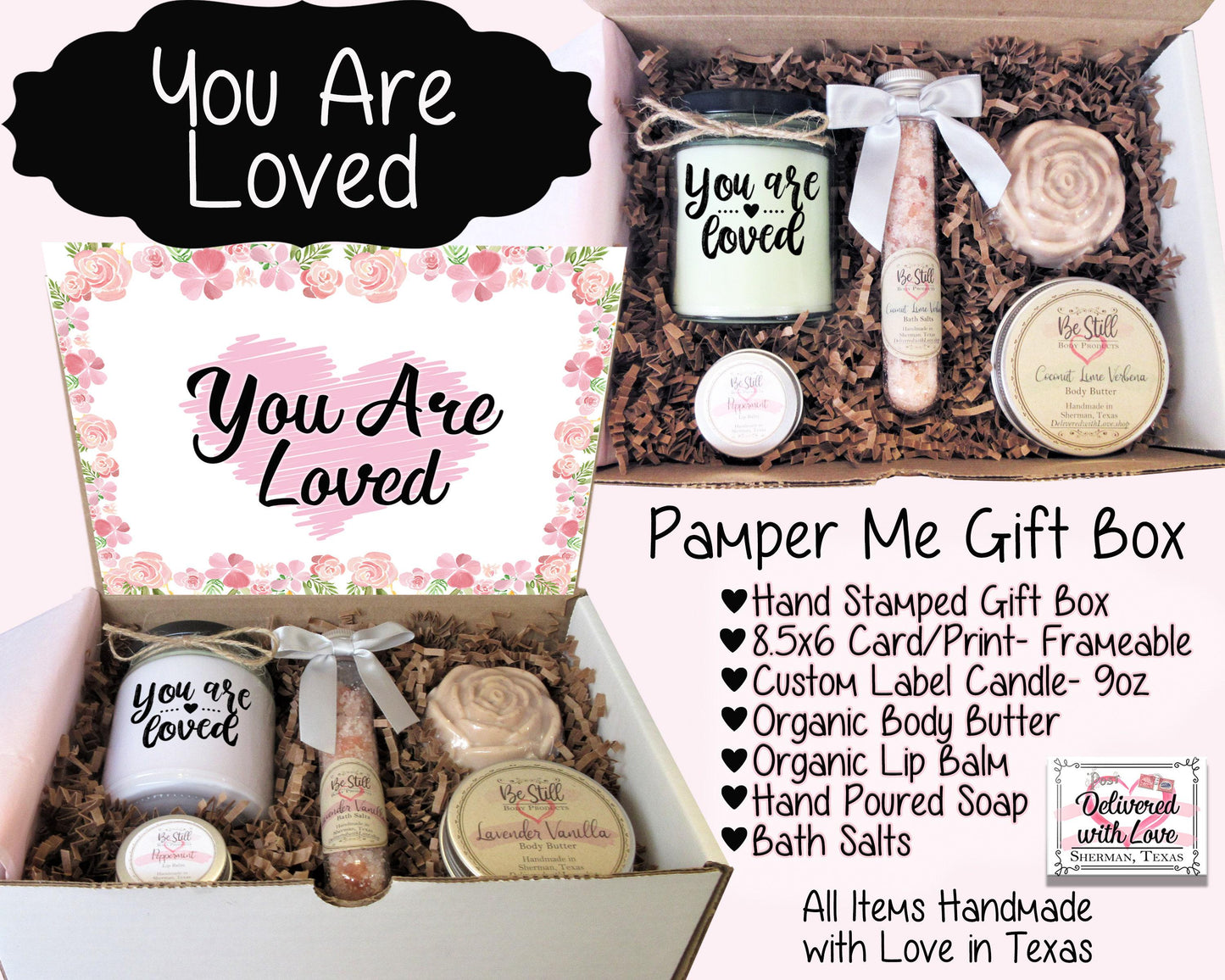 You Are Loved | Spa Gift Box | Self Care Gift Box | Care Package for Her| Gift Box for Friend, Daughter, Granddaughter, Niece, Girlfriend