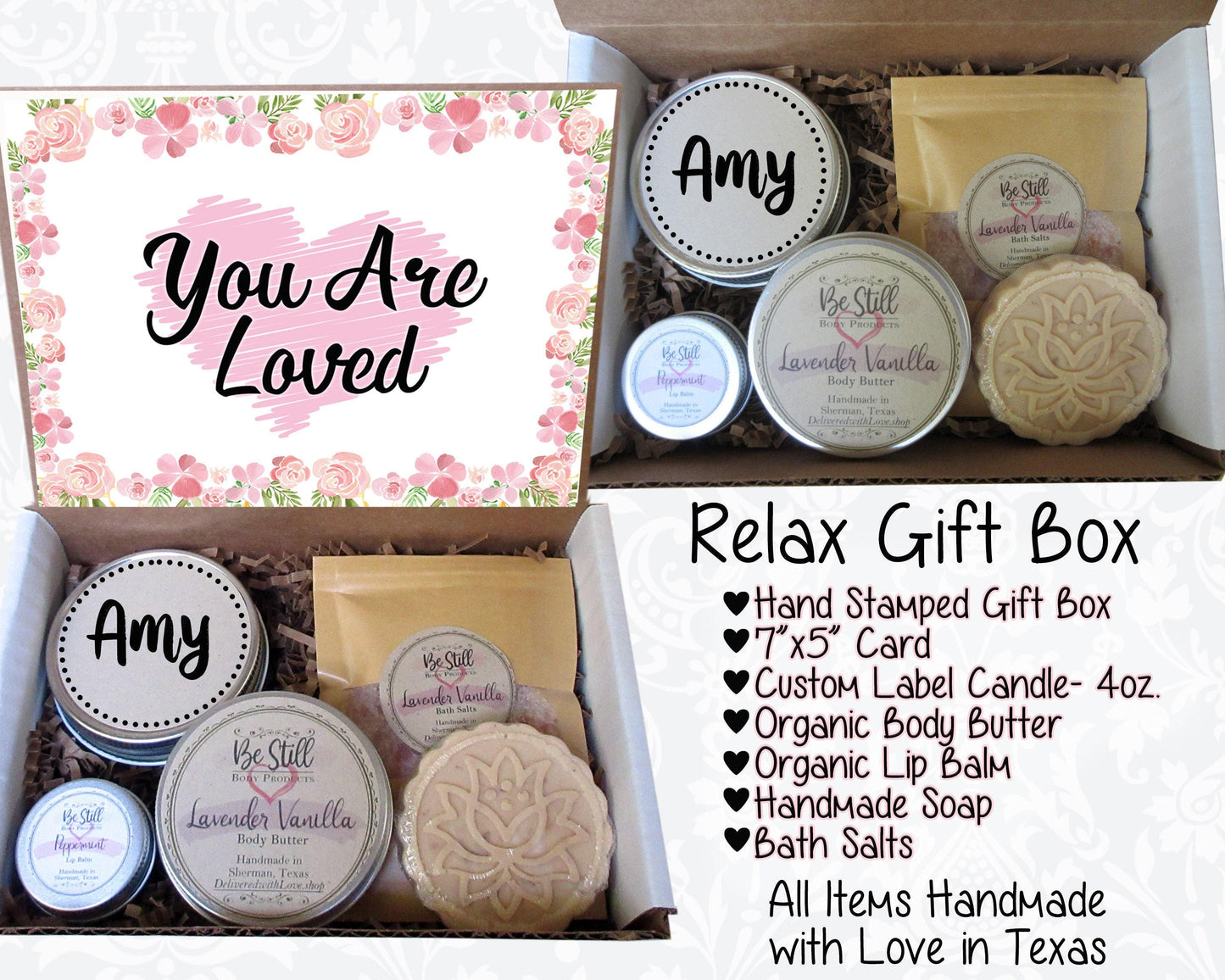 You Are Loved | Spa Gift Box | Self Care Gift Box | Care Package for Her| Gift Box for Friend, Daughter, Granddaughter, Niece, Girlfriend