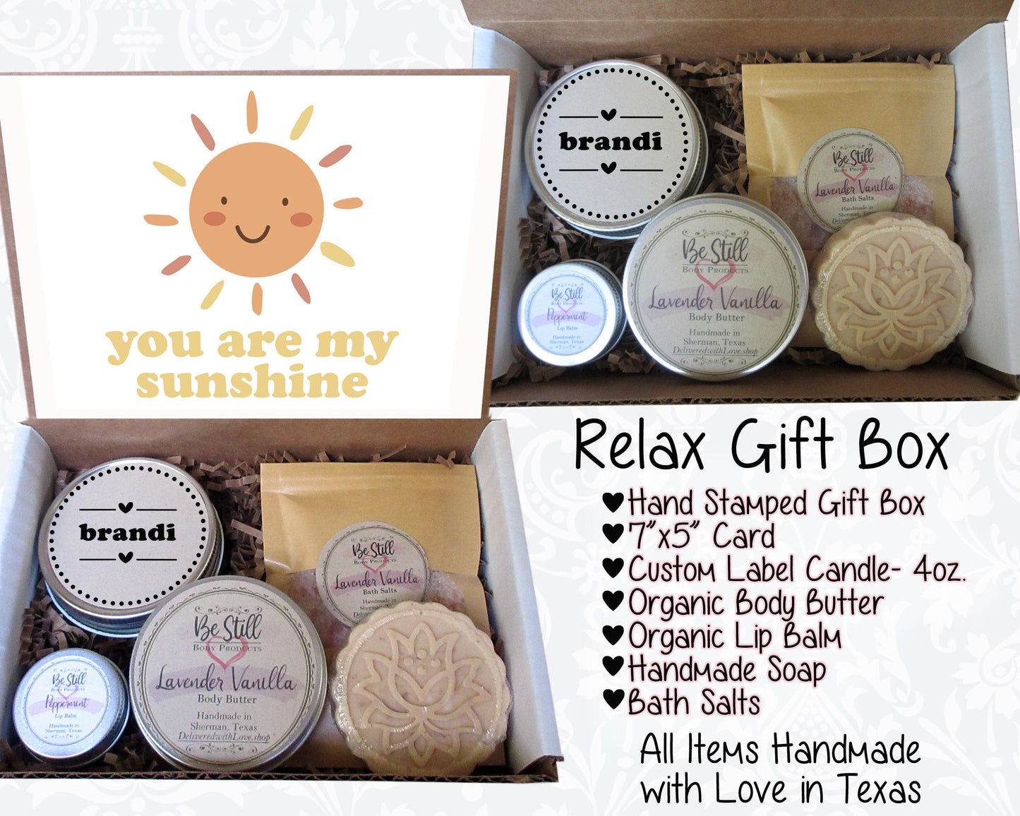 You Are My Sunshine Gift | Boho Gift Box | Self Care Gift Box | Care Package | Gift for Birthday, Miss You, Encouragement | Daughter, Niece