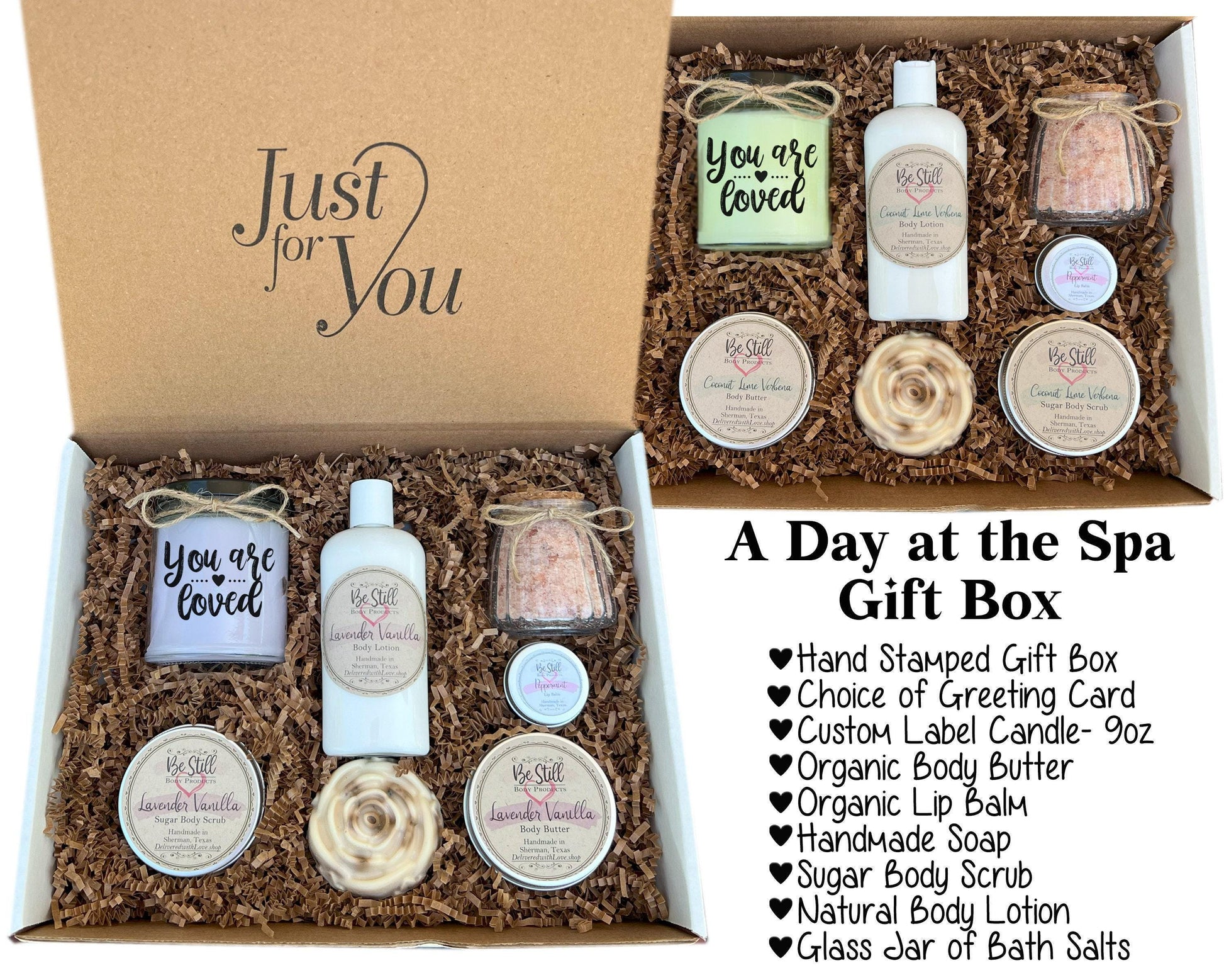 You are Loved Spa Box | For You or a Gift | Custom Gift Box | Self Care Gift Box | Care Package for Her | Handmade, Natural Products